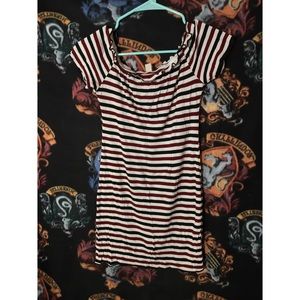 Cute striped off the shoulder dress